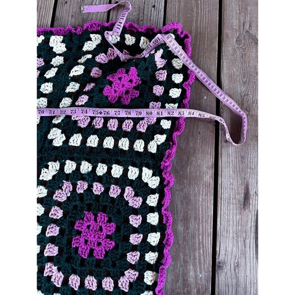 Crochet knitted afghan blanket multicolored - Picture 6 of 6